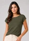 Infinita Cor - Blusa Feminina em Tecido Classic Marrom - variação: Verde