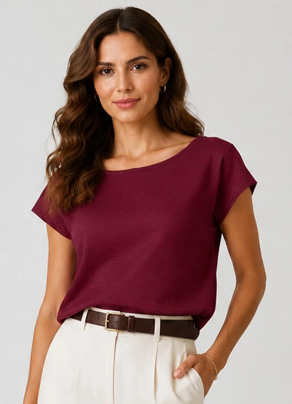 Infinita Cor - Blusa Feminina em Tecido Classic Vermelho