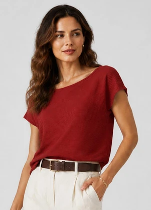 Infinita Cor - Blusa Feminina em Tecido Classic Vermelho - INFINITA COR