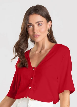 Dianna - Blusa Feminina em Tecido de Viscose Vermelho - DIANNA