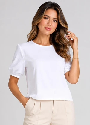 Infinita Cor - Blusa Feminina em Tecido Henera Branco - INFINITA COR