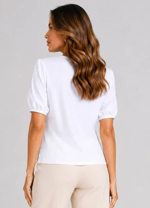 Infinita Cor - Blusa Feminina em Tecido Henera Branco - INFINITA COR