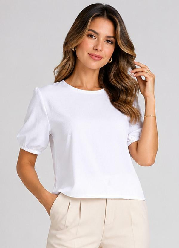 Infinita Cor - Blusa Feminina em Tecido Henera Branco