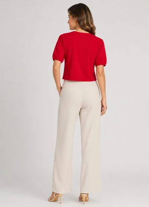 Infinita Cor - Blusa Feminina em Tecido Henera Vermelho - INFINITA COR