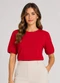 Infinita Cor - Blusa Feminina em Tecido Henera Vermelho - variação: Vermelho