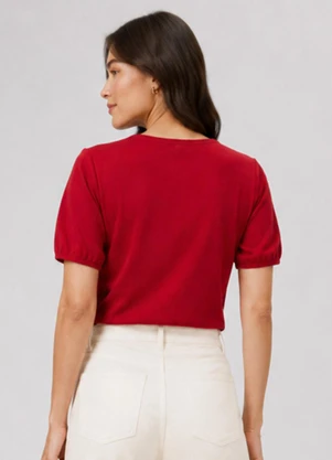 Infinita Cor - Blusa Feminina em Tecido Henera Vermelho - INFINITA COR