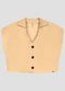 Cereja Rosa - Blusa Feminina em Tecido Plano Linho Bege - variação: Bege