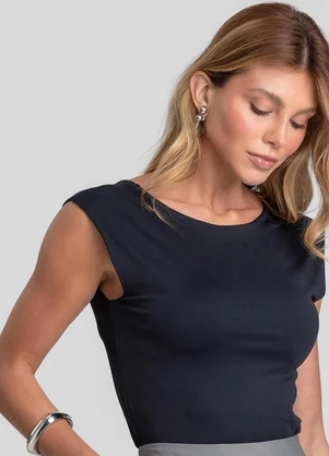 Dianna - Blusa Feminina em Tecido Poliamida Preto - DIANNA