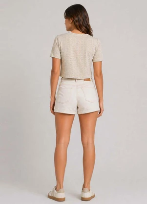 Infinita Cor - Blusa Feminina em Tecido Sideral Bege - INFINITA COR