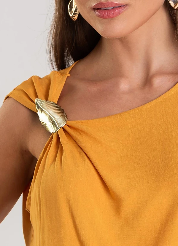 Dianna - Blusa Feminina em Tecido Viscose Amarelo 3