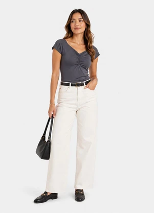 Infinita Cor - Blusa Feminina em Touch Skin Cinza - INFINITA COR