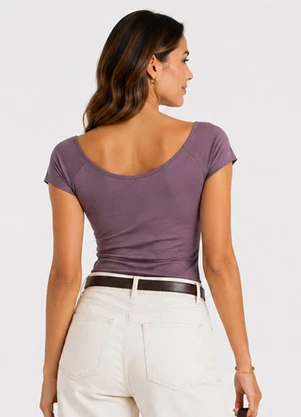 Infinita Cor - Blusa Feminina em Touch Skin Roxo - INFINITA COR