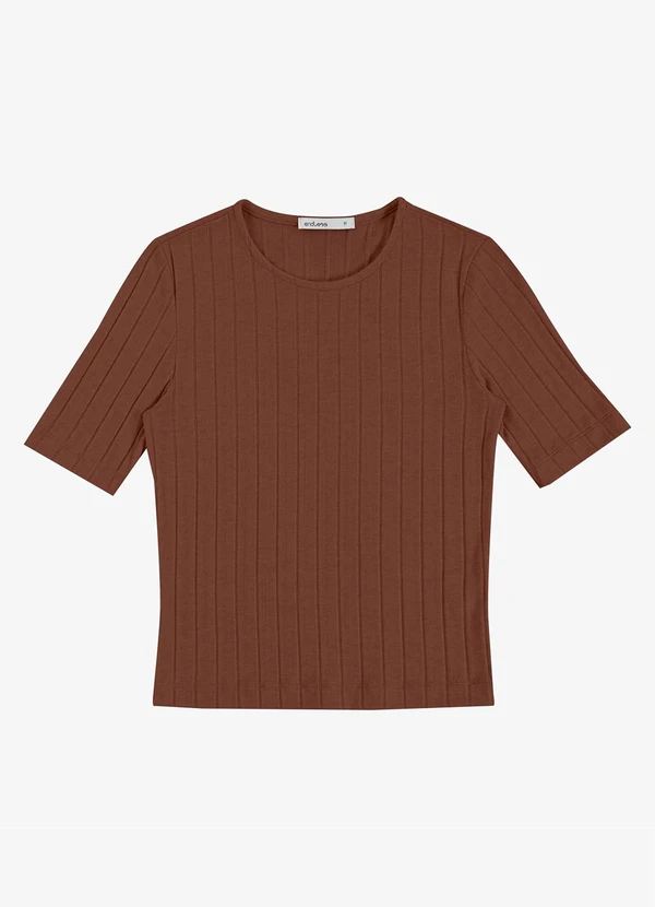 Endless - Blusa Feminina em Tricot Canelado Marrom