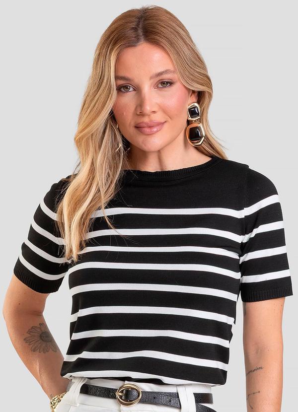 Dianna - Blusa Feminina em Tricot de Fio Modal Preto