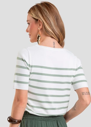 Dianna - Blusa Feminina em Tricot de Fio Modal Verde - DIANNA