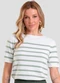 Dianna - Blusa Feminina em Tricot Listrado Bege - variação: Verde