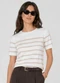 Dianna - Blusa Feminina em Tricot Listrado Bege - variação: Bege