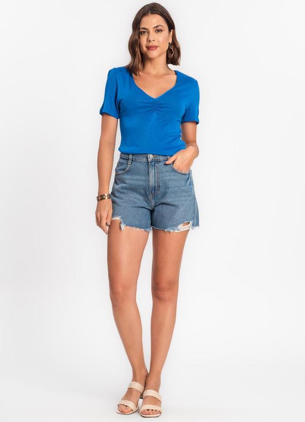 Rovitex - Blusa Feminina em Visco Tricot Azul 3