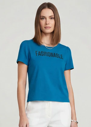 Infinita Cor - Blusa Feminina em Visco Tricot Azul - INFINITA COR