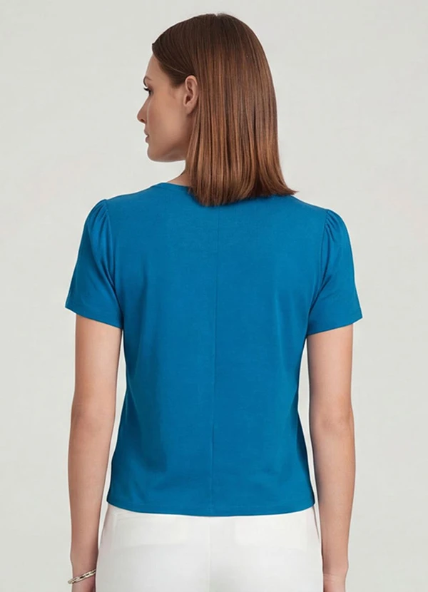 Infinita Cor - Blusa Feminina em Visco Tricot Azul 2