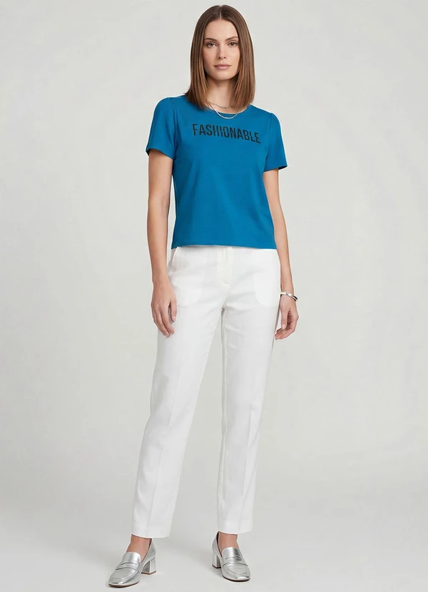 Infinita Cor - Blusa Feminina em Visco Tricot Azul 3