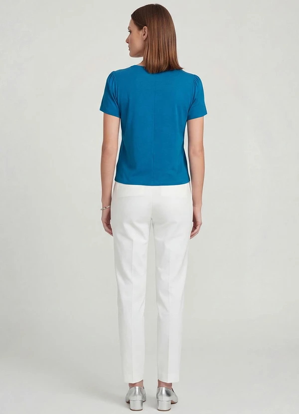 Infinita Cor - Blusa Feminina em Visco Tricot Azul 4