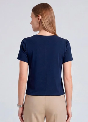 Infinita Cor - Blusa Feminina em Visco Tricot Azul - INFINITA COR