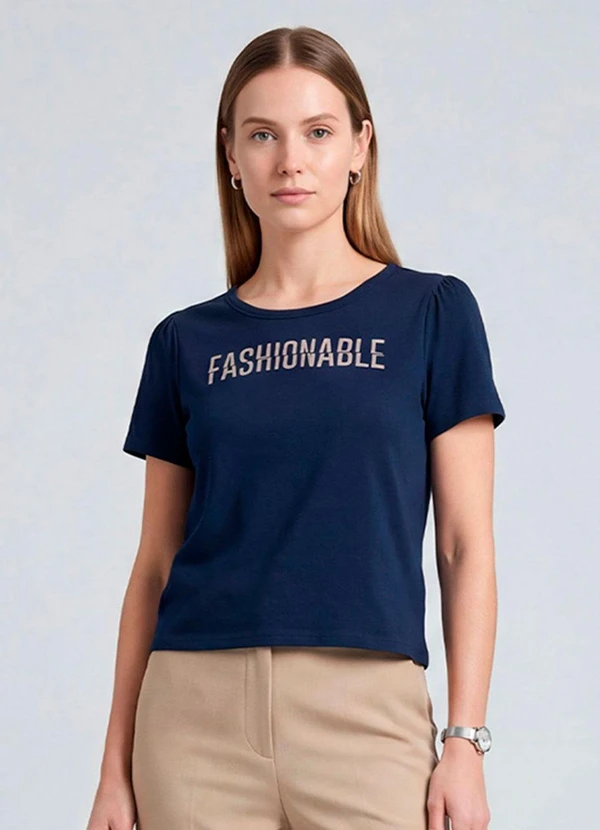 Infinita Cor - Blusa Feminina em Visco Tricot Azul 1