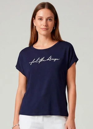 Infinita Cor - Blusa Feminina em Visco Tricot Azul - INFINITA COR
