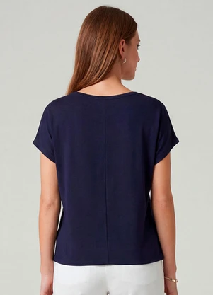 Infinita Cor - Blusa Feminina em Visco Tricot Azul - INFINITA COR