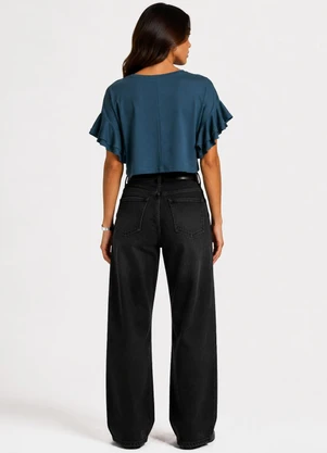 Infinita Cor - Blusa Feminina em Visco Tricot Azul - INFINITA COR