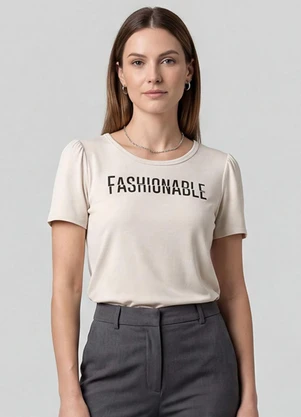 Infinita Cor - Blusa Feminina em Visco Tricot Bege - INFINITA COR