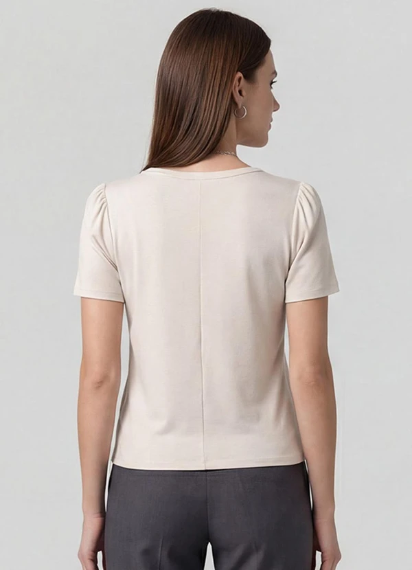 Infinita Cor - Blusa Feminina em Visco Tricot Bege 2