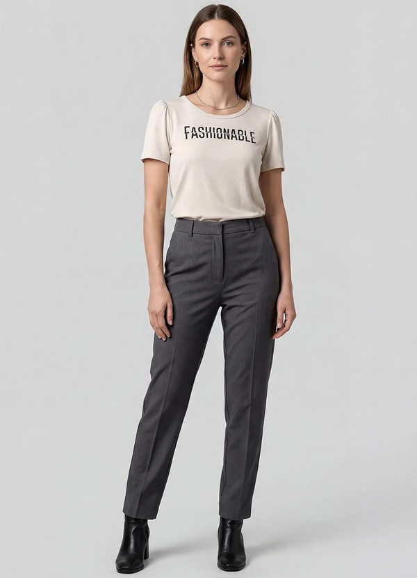 Infinita Cor - Blusa Feminina em Visco Tricot Bege 3