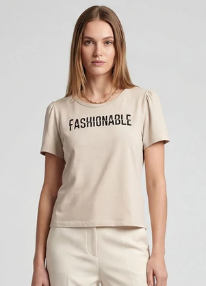 Infinita Cor - Blusa Feminina em Visco Tricot Bege - INFINITA COR