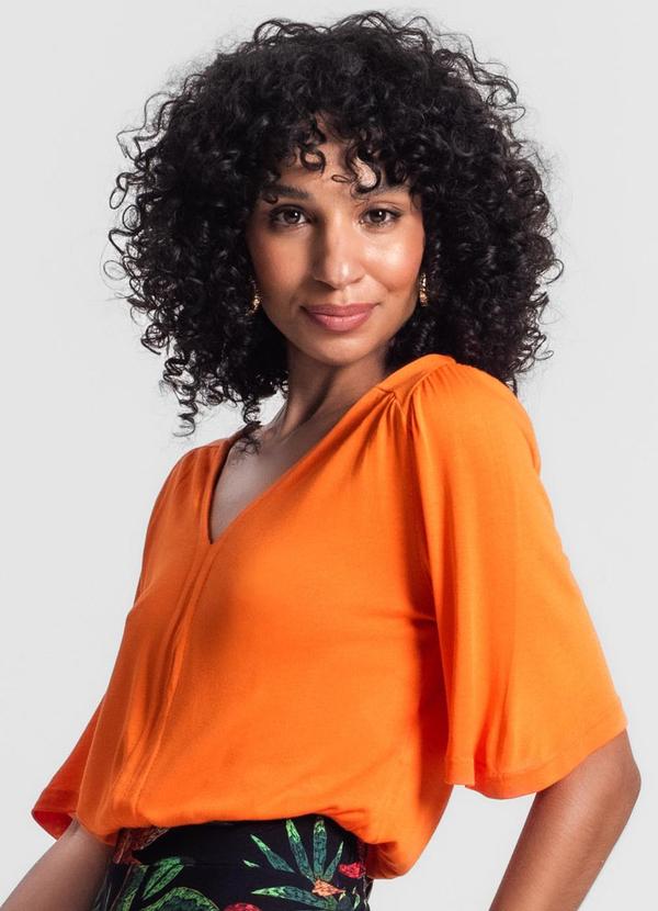 Rovitex - Blusa Feminina em Visco Tricot Laranja