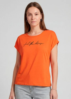 Infinita Cor - Blusa Feminina em Visco Tricot Laranja - INFINITA COR