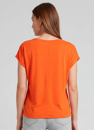 Infinita Cor - Blusa Feminina em Visco Tricot Laranja - INFINITA COR