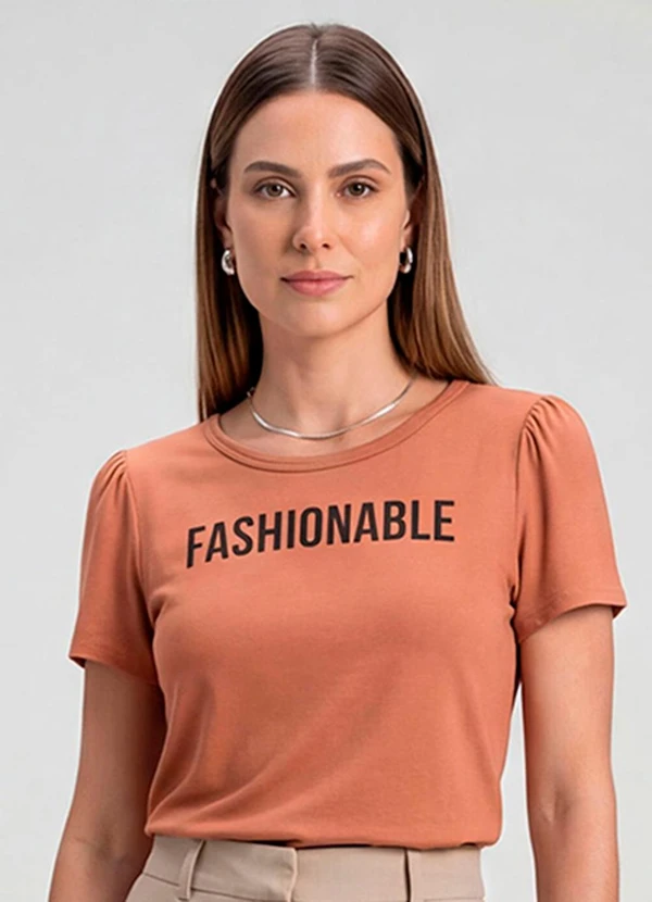 Infinita Cor - Blusa Feminina em Visco Tricot Marrom 1