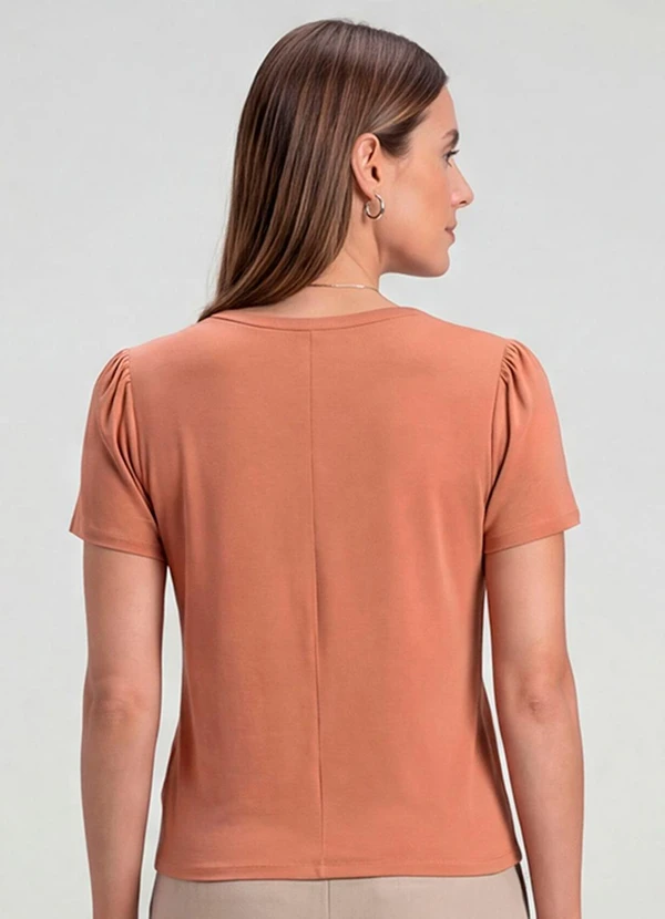 Infinita Cor - Blusa Feminina em Visco Tricot Marrom 2