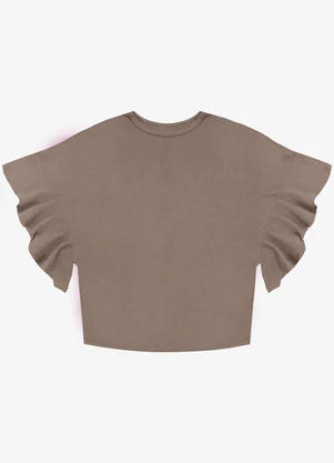 Infinita Cor - Blusa Feminina em Visco Tricot Marrom - INFINITA COR