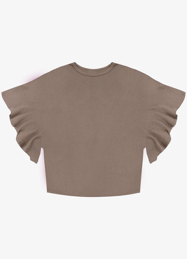 Infinita Cor - Blusa Feminina em Visco Tricot Marrom 2