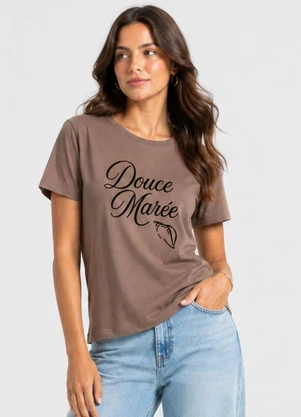 Infinita Cor - Blusa Feminina em Visco Tricot Marrom - INFINITA COR