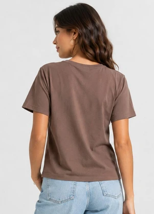 Infinita Cor - Blusa Feminina em Visco Tricot Marrom - INFINITA COR