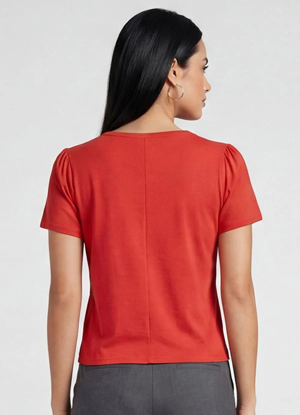 Infinita Cor - Blusa Feminina em Visco Tricot Vermelho 2