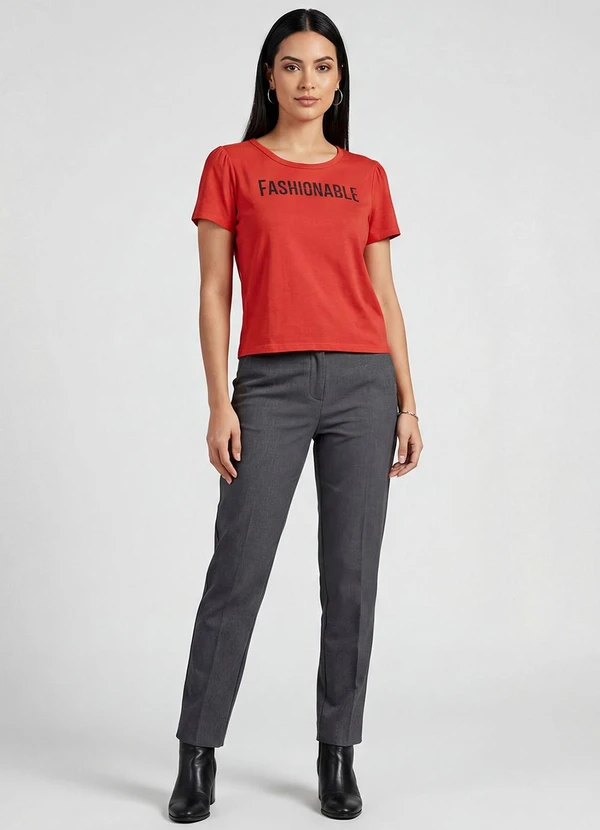 Infinita Cor - Blusa Feminina em Visco Tricot Vermelho 3