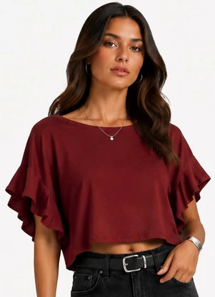 Infinita Cor - Blusa Feminina em Visco Tricot Vermelho - INFINITA COR