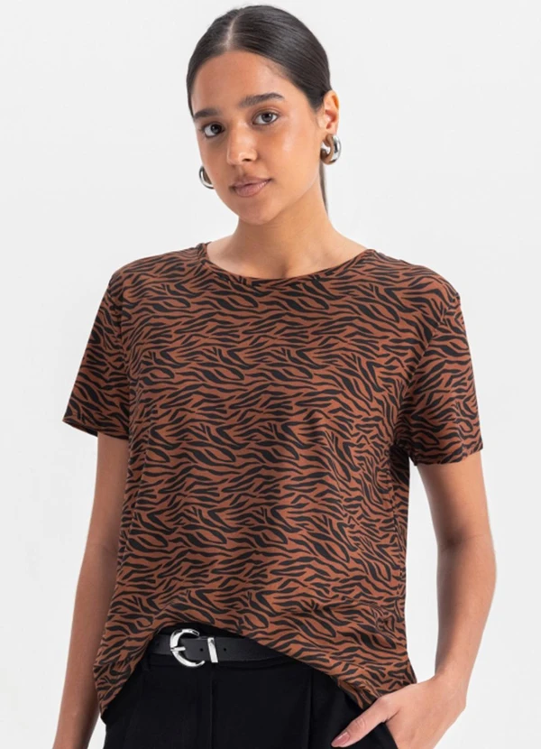 Essendi - Blusa Feminina em Viscolycra Marrom