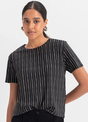 Essendi - Blusa Feminina em Viscolycra  Preto - ESSENDI