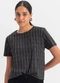 Essendi - Blusa Feminina Geométrica em Viscolycra Verde - variação: Preto